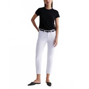 NEW AG JEANS prima cigarette crop jean in pearl white